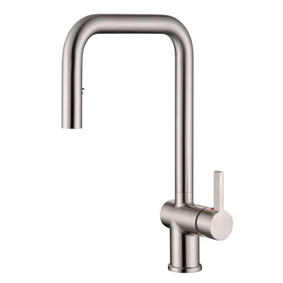 SUMERAIN Herunterziehbare Küchenspülenarmatur mit Sprühkopf gebürstetes Nickel Edelstahl Einloch-Küchenarmaturen Einhebel Dual-Sprühmodus