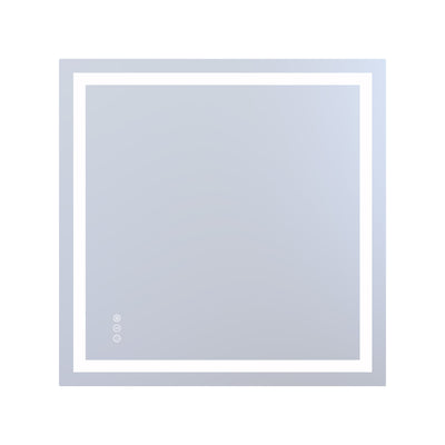 SUMERAIN Moderner LED Badezimmerspiegel für Wand, 36 x 36 Zoll, hinterleuchtet + vorne beleuchtet, stufenlos dimmbarer beleuchteter Waschtischspiegel mit Anti-Beschlag, 3 Farbmodi, Speicherfunktion & gehärtetes Glas, einfache Installation