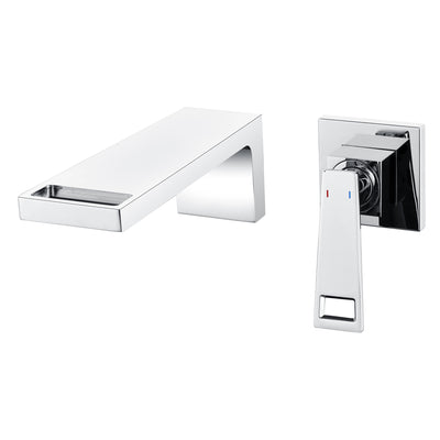 SUMERAIN Wasserfall Wandmontierte Badezimmer-Waschbeckenarmatur, Einhebel-Waschbeckenarmatur mit Einbauschieber, Chrom