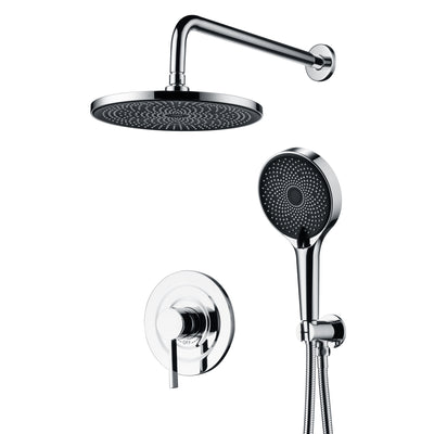 sumerain Duschsystem Verdecktes Duscharmatur-Set, Regenbrause Duscharmatur Komplett mit Handbrause, Unterputzventil und Verkleidungskit, Chrom
