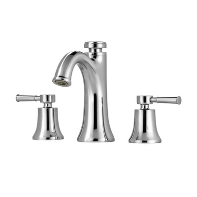 Sumerain 3-Loch Breitarmatur für Badezimmer mit zwei Strahlarten, Massivmessing, Temperaturgedächtnis, Chrom-Finish