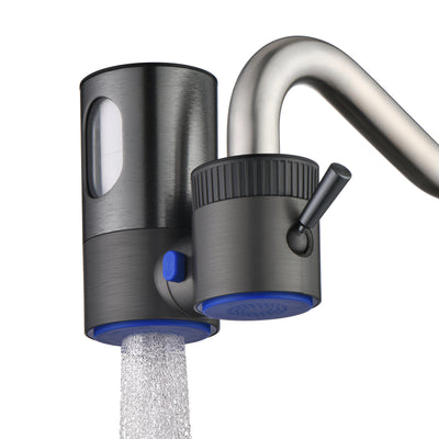 sumerain Bleireduzierender Wasserfilter für Waschtischarmatur, Vertikales Wasserfiltersystem zur Montage am Wasserhahn, Reduziert 99% Chlor & Schwermetalle - Werkzeugfreie Installation