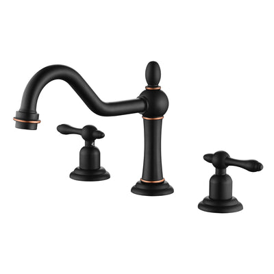 SUMERAIN 8 Zoll weit auseinanderliegender Badezimmerarmatur 3-Loch, 2-Griff Badezimmerwaschbeckenarmatur im Vintage-Stil, Ölgeriebene Bronze Oberfläche
