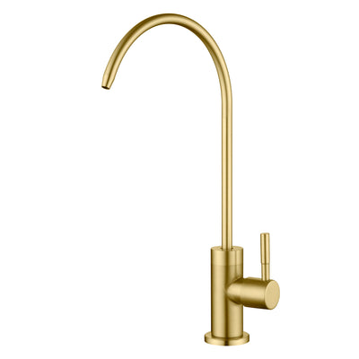 SUMERAIN 100% bleifreier Küchenwasserfilterhahn SUS304 Edelstahl, gebürsteter Gold-Trinkwasserhahn für Küchenspüle