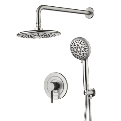 sumerain Hochdruck 9-Zoll Duscharmatur-Set, Regenbrausesystem mit gefiltertem Handbrausekopf, Einbauventil und Verkleidung inklusive, gebürstetes Nickel  
