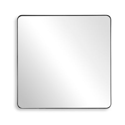 SUMERAIN Großer Badezimmerspiegel, 38x38 Zoll gehärtetes Glas Aluminiumrahmen Wandspiegel in Mattschwarz, horizontal oder vertikal hängend, einfach zu installieren