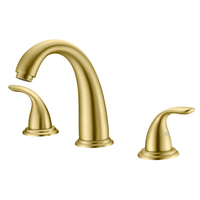 sumerain 3-Loch-Römer-Wannenhahn, gebürstetes Gold mit rauem Messingventil, hoher Durchfluss