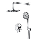 sumerain Duschsystem mit gefilterter Handbrause für hartes Wasser, Hochdruck 9" Regenbrause mit mehreren Sprühmodi, Chromoberfläche  