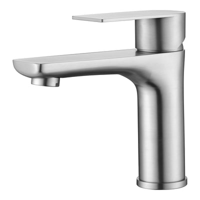 Sumerain Badezimmer-Waschtischarmatur Einloch, gebürstetes Nickel, Edelstahl-Waschtischarmatur, Einhebel-Waschtischarmatur mit Zulaufleitungen