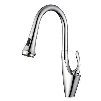 sumerain Küchenarmatur mit herunterziehbarem Sprühkopf, moderne Einhebel-Einloch-Küchenspülenarmatur Chrom, Edelstahl