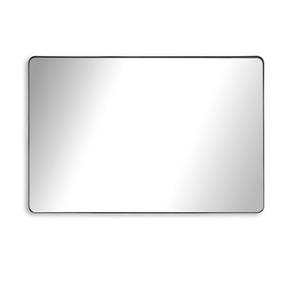 SUMERAIN Badezimmerspiegel 48x32 Zoll, mattschwarzer Aluminiumrahmen Wandspiegel mit gehärtetem Glas für große Räume in modernen oder Bauernhaus-Badezimmern