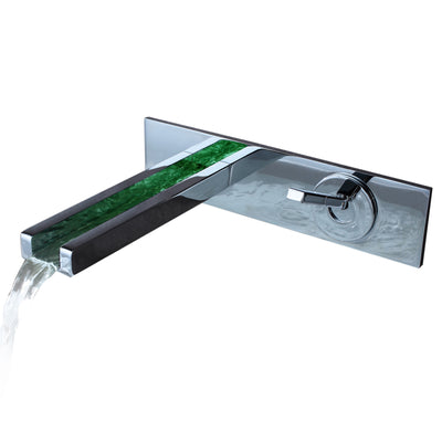 sumerain LED Wandmontierte Badezimmerwaschbeckenarmatur, Einhandgriff, verchromt, Badezimmer-Waschbeckenarmaturen mit 3-farbiger LED-Beleuchtung
