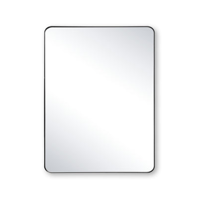 SUMERAIN Schwarzer Badezimmerspiegel für die Wand, 24 x 32 Zoll Aluminiumrahmen mit bruchsicherem gehärtetem Glas, vielseitige Aufhängemöglichkeiten für Waschbecken oder Eingangsbereich