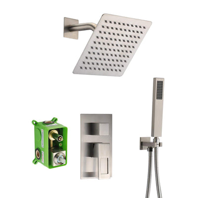 SUMERAIN LED Duscharmatur, gebürstetes Nickel, Grobmontageventil inklusive und komplette Metallkomponenten