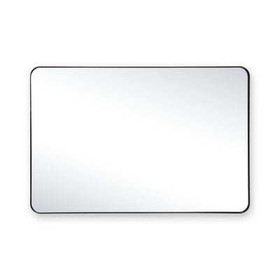SUMERAIN Moderner Badezimmerspiegel, 24x36 Zoll mattschwarzer Aluminiumrahmen Wandspiegel mit gehärtetem Glas, perfekt für zeitgenössische Badezimmer- oder Schlafzimmerdekoration