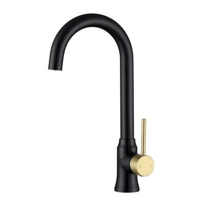 SUMERAIN Bar Faucet with Dual Sprayer Modes, Black and Gold Finish
