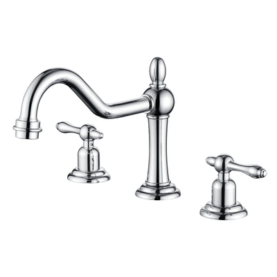 sumerain 8 Zoll weit auseinanderliegender Badezimmer-Waschtischarmatur Chrom-Finish, 2-Griff 3-Loch Waschtischarmatur im traditionellen Stil