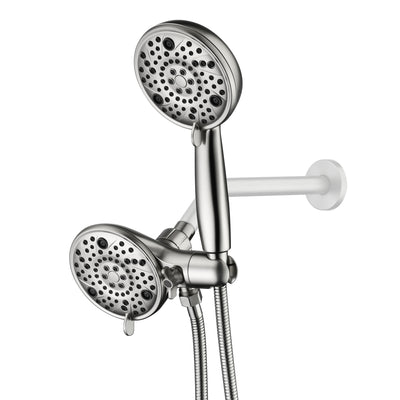 sumerain 3-Wege Hochdruck Regendusche mit Handbrause 2-in-1 Kombi, Edelstahl Duschschlauch, gebürstetes Nickel