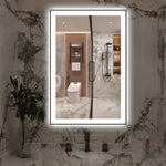 Sumerain 24"x36" LED-Badezimmerspiegel mit Front- und Hintergrundbeleuchtung, intelligenter dimmbarer Schminkspiegel zur Wandmontage, beschlagfrei, Speicherfunktion, 3 Farbmodi