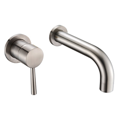 SUMERAIN Bathtub Faucet Brushed Nickel Wall Mount Tub Filler Single Left-Handed Handle