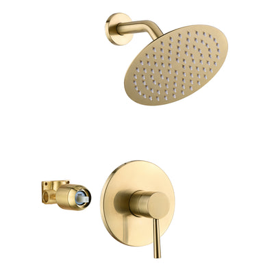 Duscharmaturen-Set aus gebürstetem Gold, Vollmetalldesign und Einbauventil im Lieferumfang enthalten