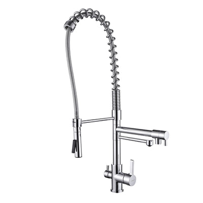 Tri-Flow 3-Wege-Spültischarmatur mit gefiltertem Trinkwasserauslass, 3 Auslauf-Wasserfilter-Wasserhahn