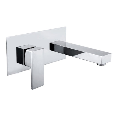 sumerain Toiletten-Wasserhahn, wandmontierter Badezimmer-Waschbecken-Wasserhahn und raues Ventil im Lieferumfang enthalten, Chrom-Finish, linkshändiger Einzelgriff