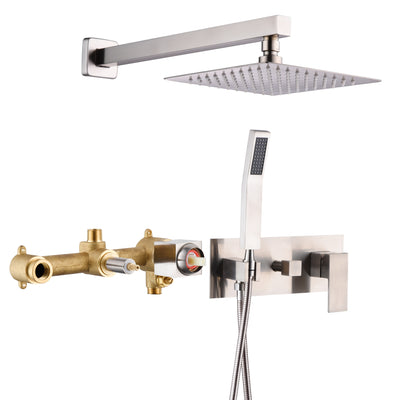 Sumerain Regenduschsystem, mit Handbrause und Druckausgleichsventil, gebürstetes Nickel