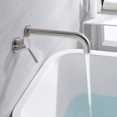 sumerain Badewannenarmatur, gebürstetes Nickel, Wandmontage, Badewannenarmatur, einzelner Griff für Linkshänder