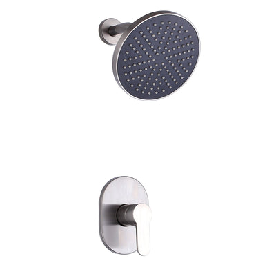 Duscharmatur-Set aus gebürstetem Nickel, Duschset mit 1 Griff und Ventil
