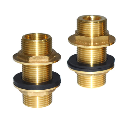 Sumerain Klauenfuß-Wannenhahn, Messing-Verlängerungsmutter für Wannenwandmontage, NPT 1/2 Zoll Innengewinde x G3/4 Außengewinde, S7931-PB (2er-Pack)