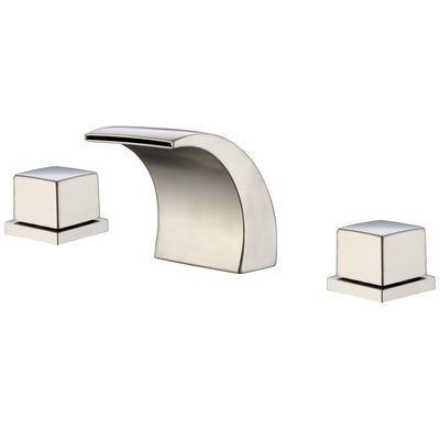 Sumerain Widespread Waterfall Bathroom Sink Faucet Brushed Nickel