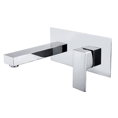 SUMERAIN Wall Mounted Bathroom Sink Faucet Lavatory Faucet Brass Chrome