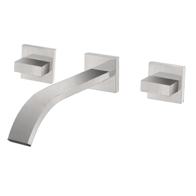 Two Handle Wall-Mount Bathroom Faucet,Brushed Nickel Bathroom Sink Faucet