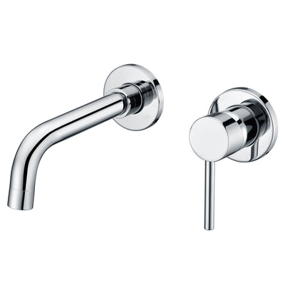 Badarmatur zur Wandmontage, Einzelgriff mit Messing-Einbauventil in modernem Chrom-Finish