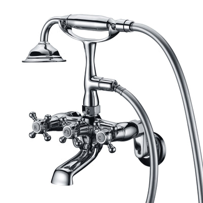 Badewannenarmatur mit Klauenfuß, 7,6 cm bis 22,9 cm, Wandmontage, Badewannenarmatur mit Handbrause, Chrom-Finish