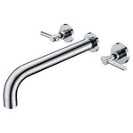 Badezimmer-Badewannenarmatur zur Wandmontage, extra langer Auslauf mit hohem Durchfluss, Chrom-Finish