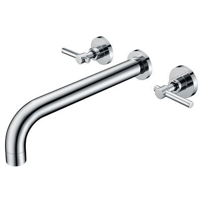 Badezimmer-Badewannenarmatur zur Wandmontage, extra langer Auslauf mit hohem Durchfluss, Chrom-Finish