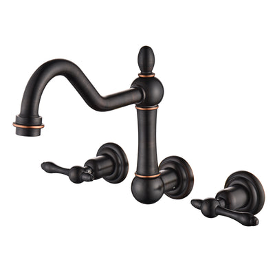 sumerain Vintage-Wannenhahn, Wandmontage, Badewannenfüller, ölgeriebene Bronze, 8 Zoll Mitte