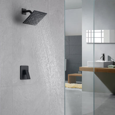 Mattschwarzes Badezimmer-Duscharmatur-Set-System mit Rohventil