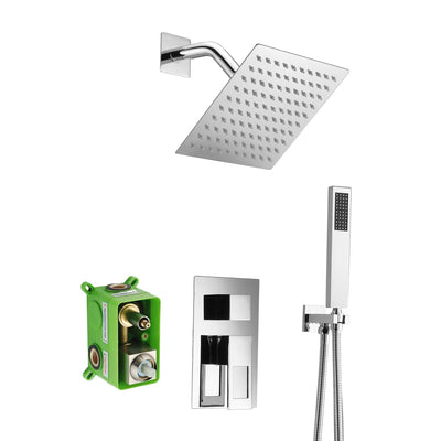 Duscharmatur-Sets komplett, inklusive Rohventil und Vollmetallkomponenten in Chrom-Finish, individuell anpassbar