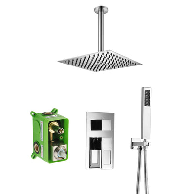 Deckenduscharmaturen-Sets komplett | Vollmetallkomponenten in Chrom-Finish