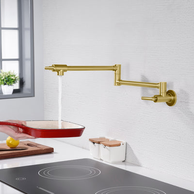 Sumerain Gold Topffüller-Wasserhahn-Wandhalterung mit Doppelgelenk-Schwenkarmen