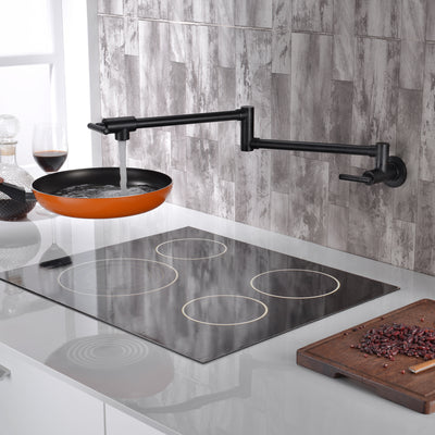 Bronze-Topffüller-Wasserhähne, Wandmontage, Doppelgelenk-Schwenk und zwei Absperrhebel