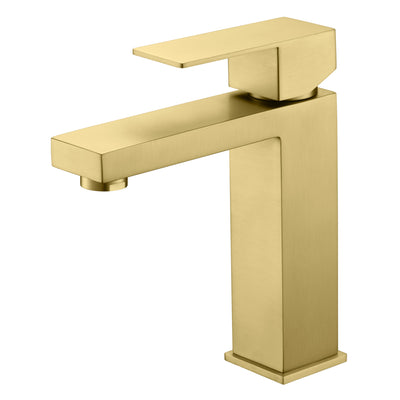 sumerain Badezimmer-Waschtischarmatur, gebürstetes Gold, Einloch-Waschtischarmatur, Edelstahl
