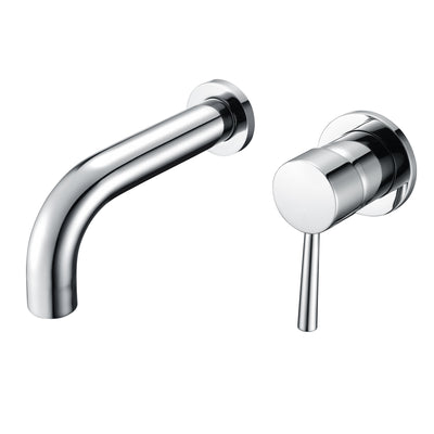 SUMERAIN Wandmontierter Badewannenarmatur, Einhebel-Badewannenarmatur-Set inklusive Rohventil, Chrom
