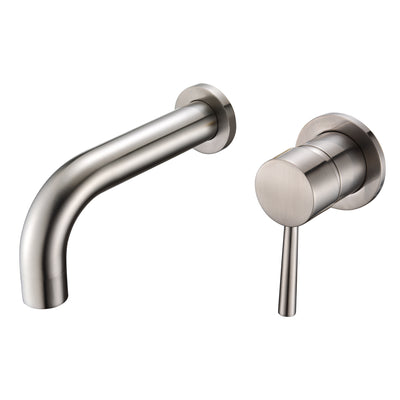 SUMERAIN Badewannenarmatur, gebürstetes Nickel, Wandmontage, Badewannenarmatur, Einzelgriff mit Rohventil